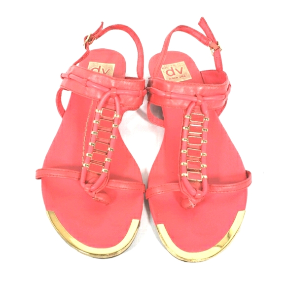 Dolce Vita Coral and Gold Sandles Size 6.5 - Picture 1 of 3